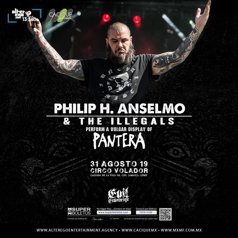 anselmo Phil Anselmo llegará a México en agosto con un set especial de Pantera Summa Inferno | Metal + Rock & Alternative Music