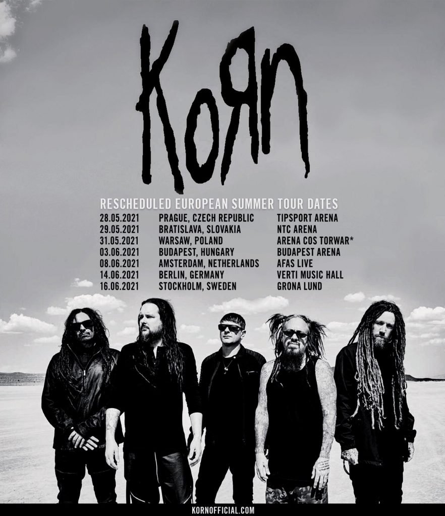 Korn confirma las fechas de su gira por Europa en 2021