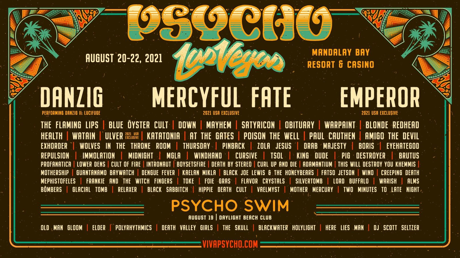 Danzig, Mercyful Fate y Emperor encabezarán Psycho Las Vegas 2021 Summa Inferno | Metal + Rock & Alternative Music
