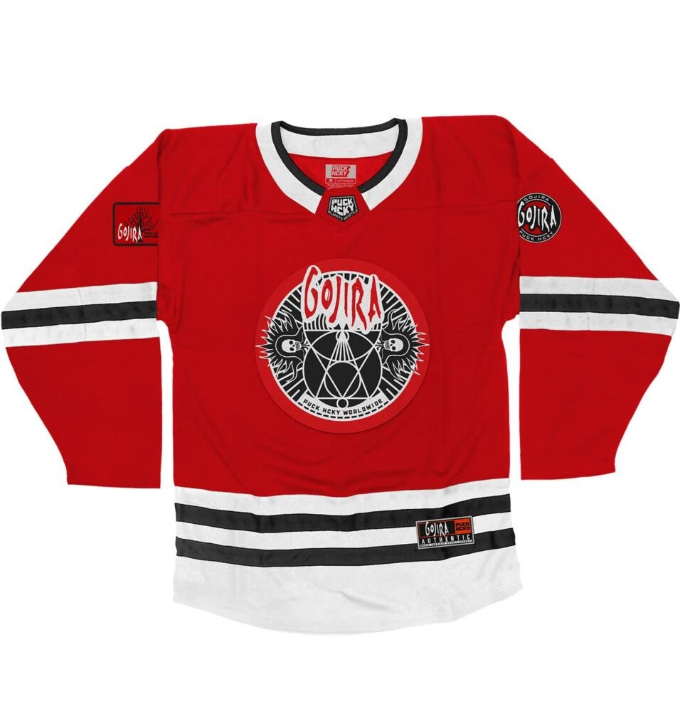 gojira the shooting star jersey red front Gojira lanza una colección de ropa para hockey Summa Inferno | Metal + Rock & Alternative Music