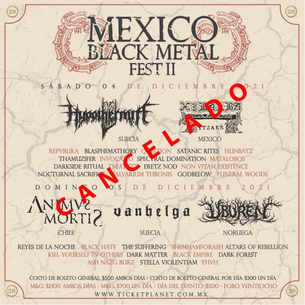 156085034 280939786795505 4907280542716935977 o México Black Metal Fest II oficialmente cancelado Summa Inferno | Metal + Rock & Alternative Music