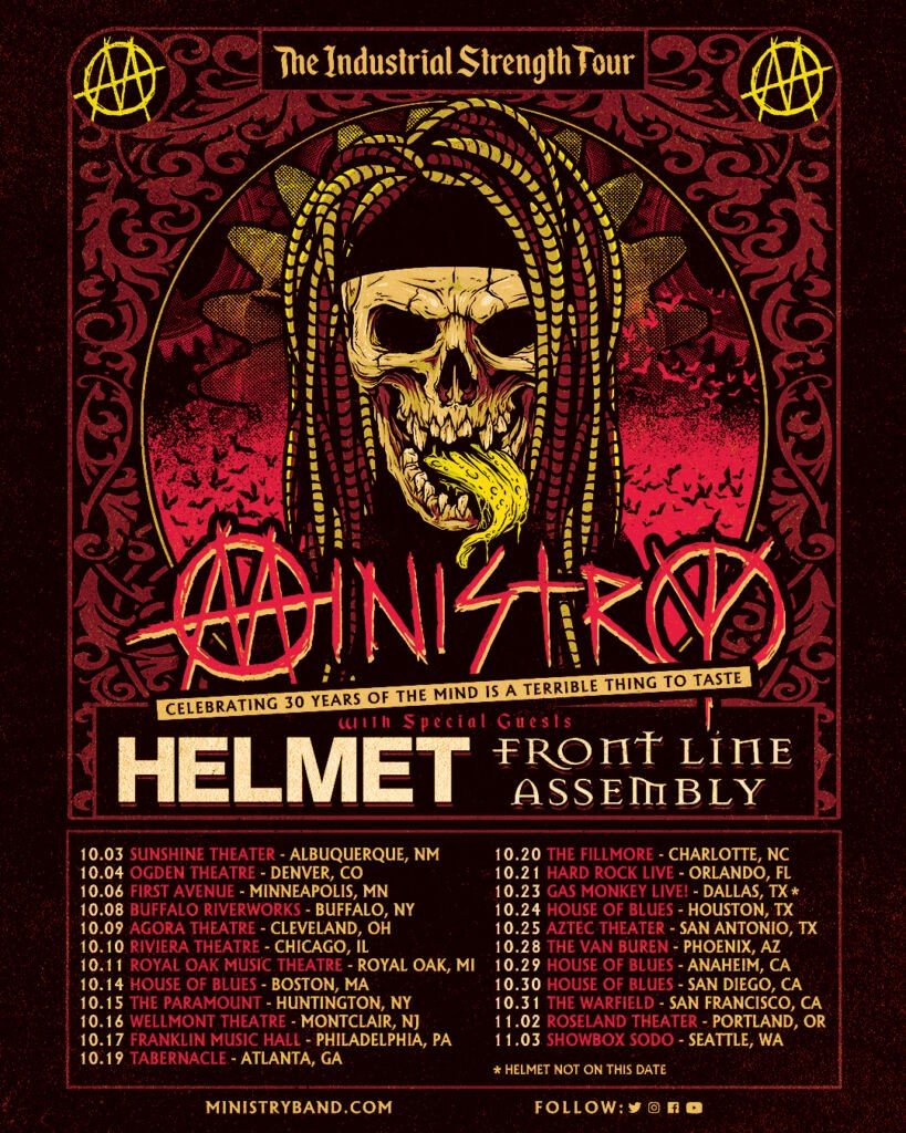 ug3h Ministry2021Instagram1080x1350TourPoster012 Ministry mueve su gira 'The Industrial Strength Tour' a octubre del 2021 Summa Inferno | Metal + Rock & Alternative Music