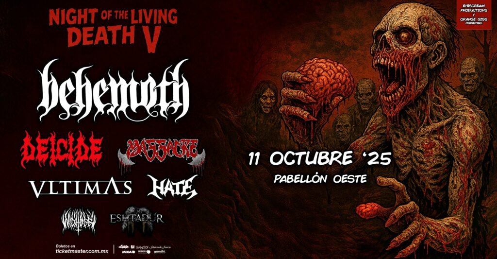 ¡Regresó del mas allá! "Night Of The Living Death" está de vuelta con Behemoth y Deicide como bandas principales. 8 500768833 1228795148618284 8089632522908367093 n