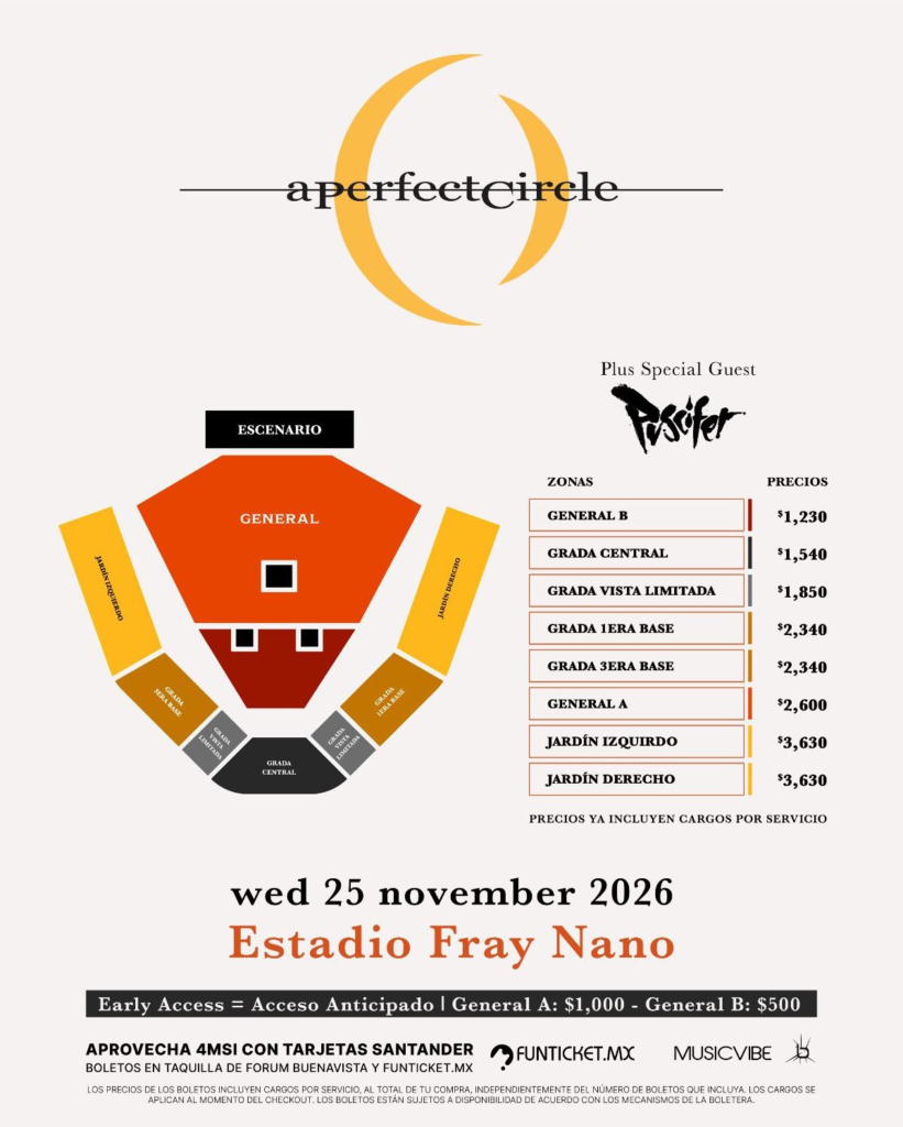 A Perfect Circle México 2026 precios