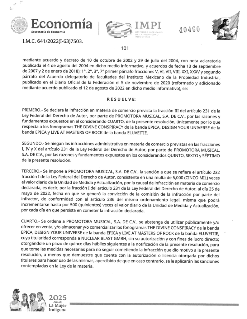 Mixup vende discos piratas de Nuclear Blast; IMPI exhibe operación de distribución irregular en México 17 Captura de pantalla 2026 05 25 a las 1.34.26 p.m