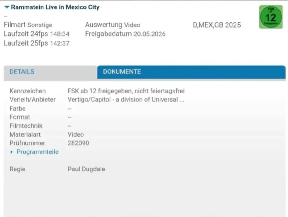 Rammstein: el concierto grabado en México ya tendría nombre y duración oficial