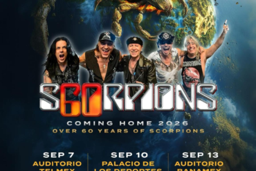 Scorpions confirmó oficialmente su esperado regreso a México como parte de su gira internacional por el 60 aniversario de la banda. El histórico grupo alemán de hard rock ofrecerá tres conciertos en septiembre de 2026, visitando Guadalajara, Ciudad de México y Monterrey. Boletos disponibles a través de Ticketmaster.