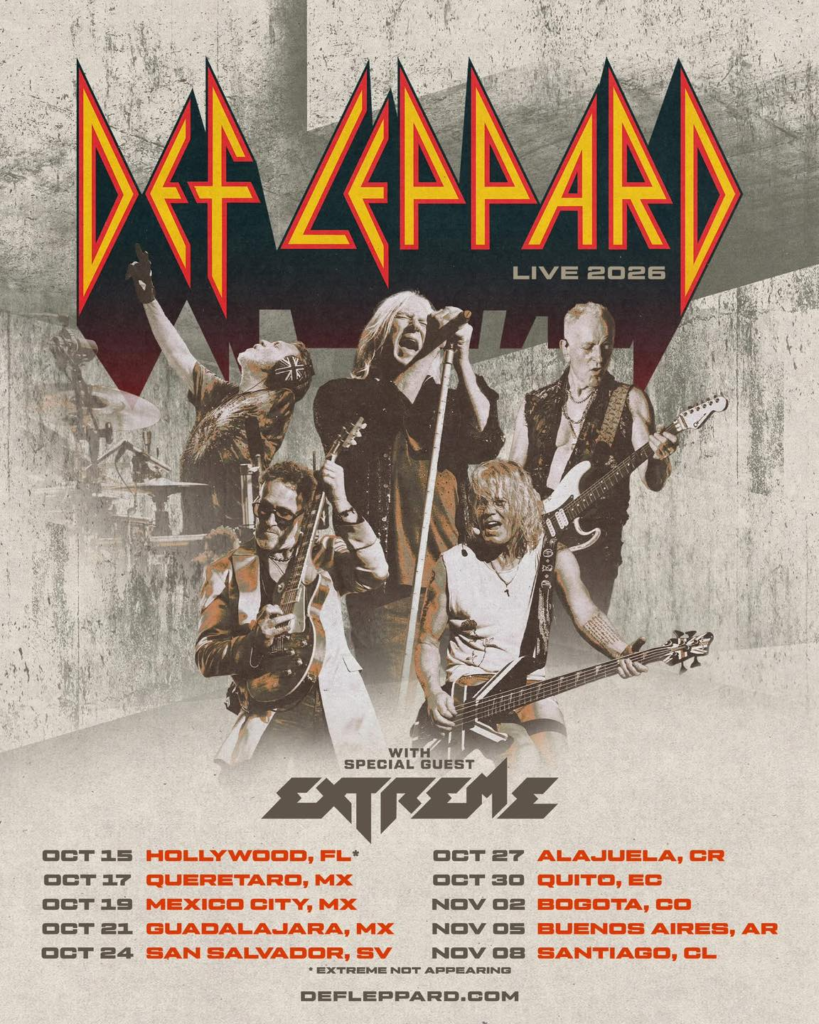 DEF LEPPARD anuncia gira por Latinoamérica y México con tres conciertos junto a EXTREME 9 image 1