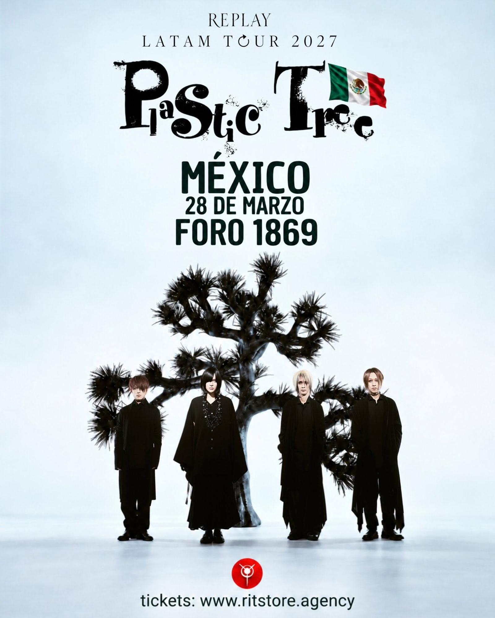 Plastic Tree, Plastic Tree México 2027, Plastic Tree Chile 2027, Replay LATAM Tour, Foro 1869, Teatro Cousiño, visual kei, J-Rock, Ryutaro Arimura, conciertos 2027