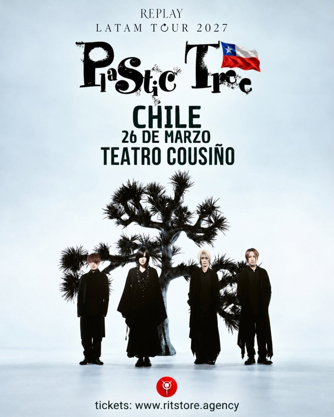 Plastic Tree, Plastic Tree México 2027, Plastic Tree Chile 2027, Replay LATAM Tour, Foro 1869, Teatro Cousiño, visual kei, J-Rock, Ryutaro Arimura, conciertos 2027