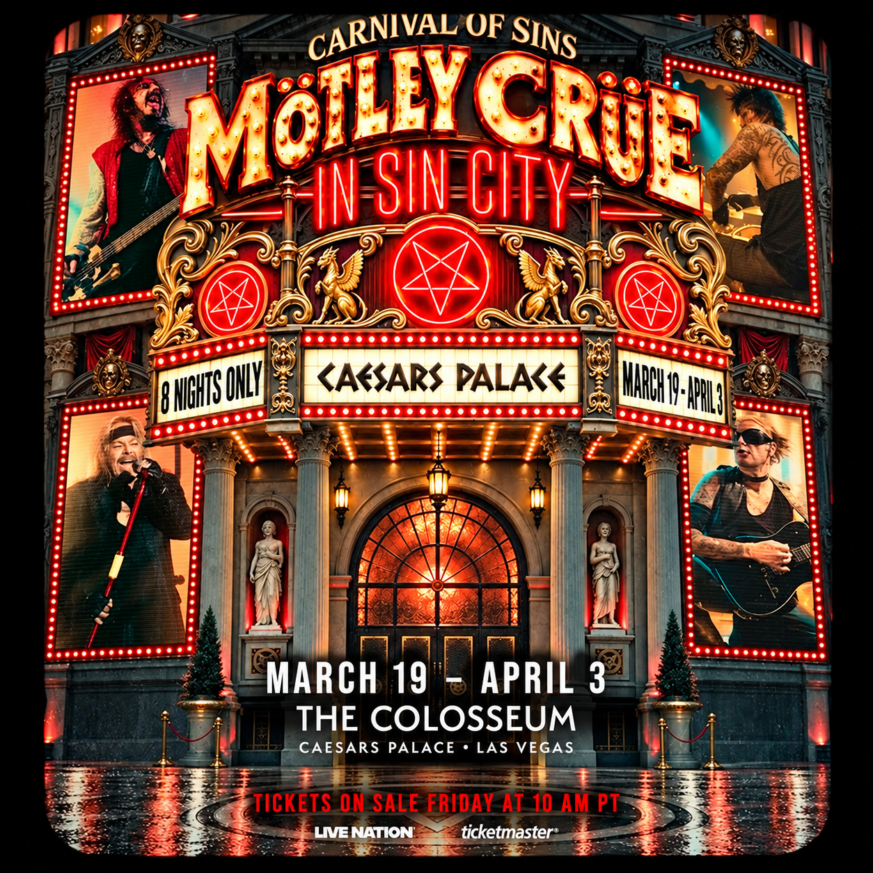 Marquee de Motley Crue en Las Vegas