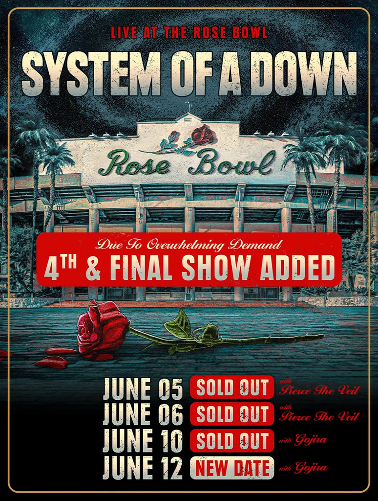 System of a Down agrega una cuarta y última fecha en el Rose Bowl 18 image 94
